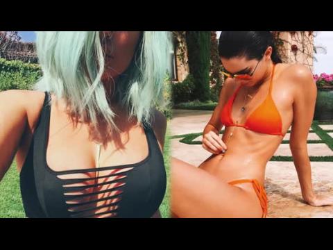 VIDEO : Kendall & Kylie Jenner Post Cleavage-Baring Swimsuit Shots