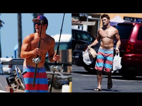 VIDEO : Buff Scott Eastwood Goes Shirtless For Fishing Trip