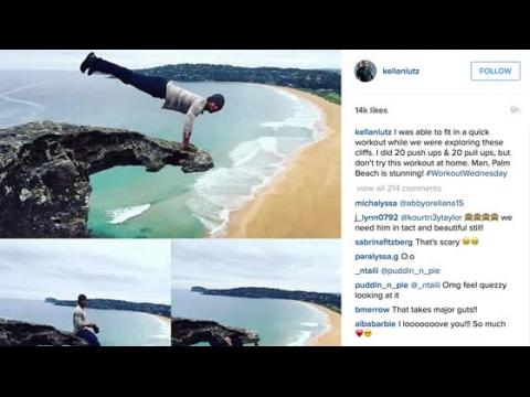 VIDEO : Kellan Lutz Cheats Death For a Quick Workout in Australia