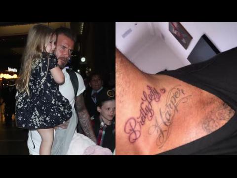 VIDEO : David Beckham Gets A 'Pretty Lady' Tattoo In Harper's Honour