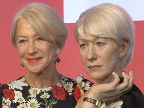 VIDEO : Exclu Vido : Helen Mirren : la star anglaise inaugure ses trois statues de cire chez Madame