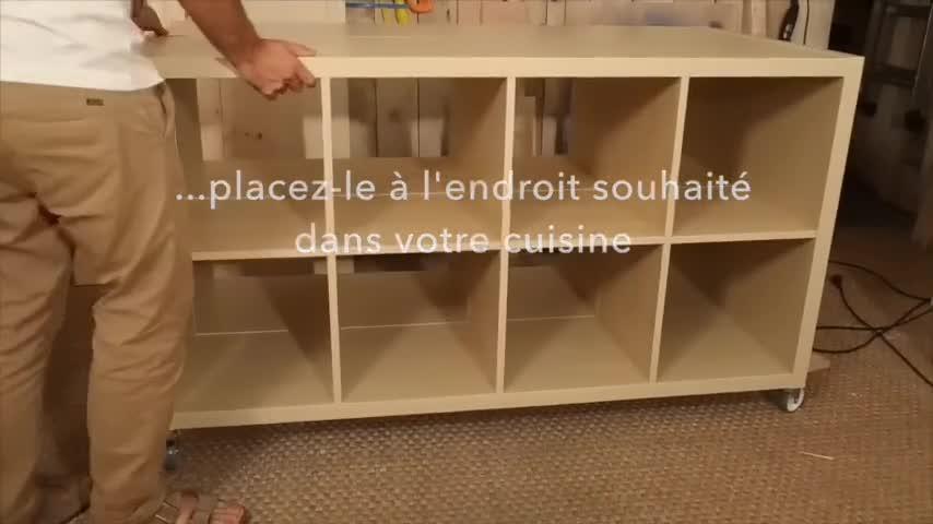 Diy : fabriquer un îlot de cuisine avec des meubles ikea video ... Cuisine table de Ilot Créatif