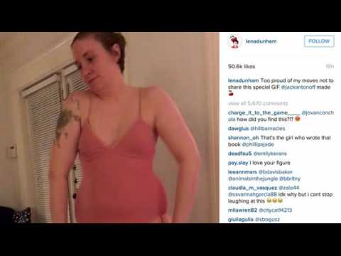 VIDEO : Lena Dunham Dances in Revealing Pink Body Suit
