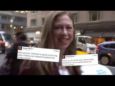 VIDEO : Chelsea Clinton Discusses Her New Pregnancy in New York City