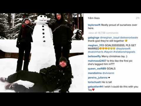 VIDEO : Taylor Swift fait un bonhomme de neige avec Calvin Harris et son frre