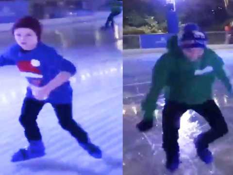 VIDEO : Exclu Vido : Les fils Beckham : Ils patinent comme des dingues !