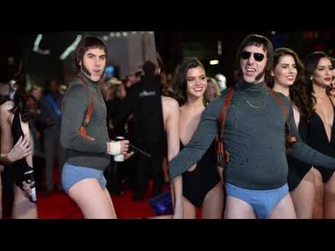 VIDEO : Sacha Baron Cohen Shows Up to 'Grimsby' Premiere Wearing a Speedo