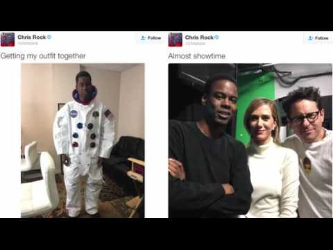 VIDEO : Chris Rock Teases Oscars With Space Suit, J.J. Abrams, Kristen Wiig
