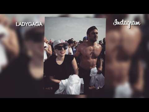 VIDEO : Lady Gaga and Taylor Kinney jump into freezing lake for charity