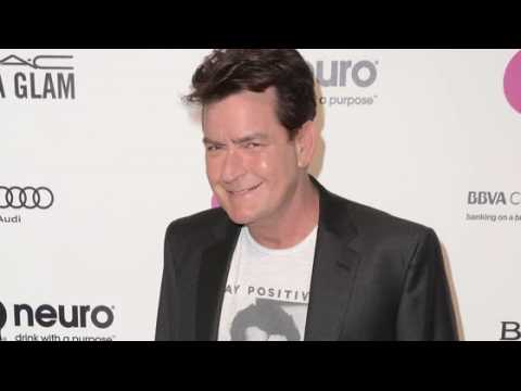 VIDEO : Charlie Sheen Makes Red Carpet Appearance at Elton John's AIDS Foundation Oscar Party