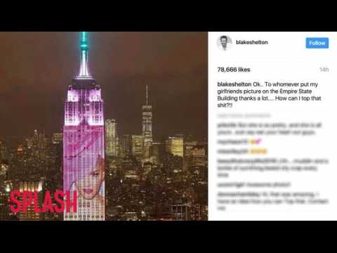VIDEO : Blake Shelton Reacts to Gwen Stefani's Empire State Building Display