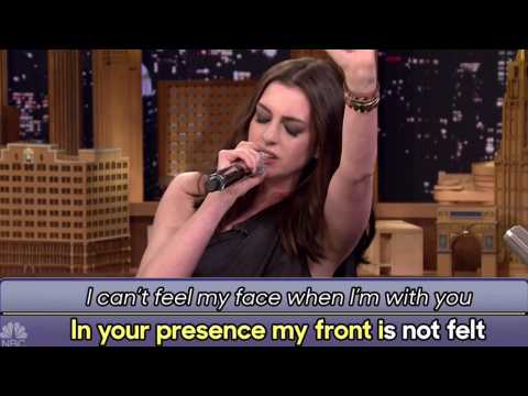 VIDEO : Anne Hathaway Goes Google Karaoke With Fallon