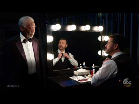 VIDEO : Oscars Host Jimmy Kimmel Gets A Pep Talk From Morgan Freemen