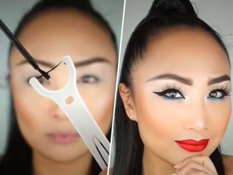 VIDEO : Maquillage : Comment raliser un trait de liner parfait avec... Du fil dentaire !