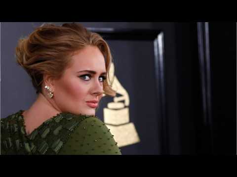 VIDEO : Adele chooses matronly military green on Grammys red carpet