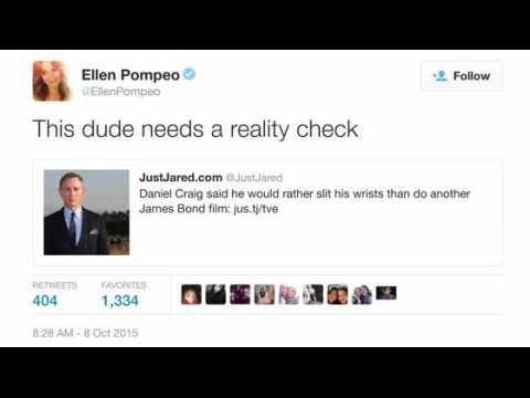 VIDEO : Ellen Pompeo dit que Daniel Craig doit remettre les pieds sur terre