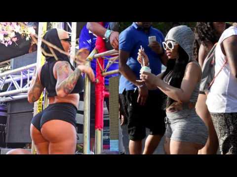 VIDEO : Blac Chyna and Amber Rose Show Off Fat Tuesday Booty at Carnival