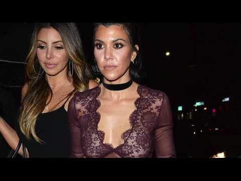 VIDEO : Kourtney Kardashian Hits the Nightclub in Braless Sheer Outfit