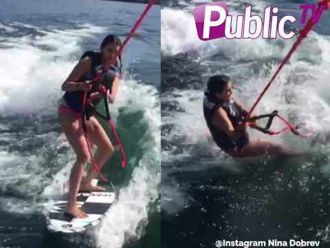 VIDEO : Nina Dobrev et le ski nautique : c?est pas encore a  !