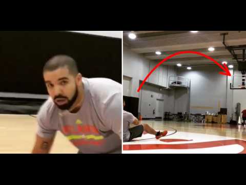 VIDEO : Drake russit un tir du milieu d'un terrain de basket (c'est pour oublier un fail lgendaire