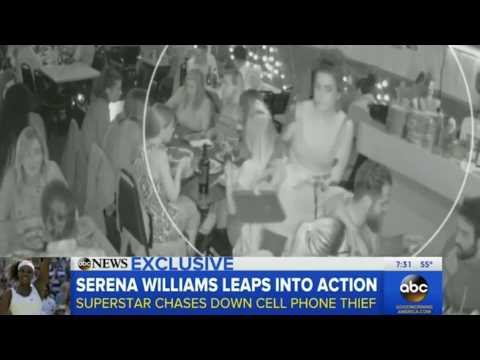VIDEO : Serena Williams rattrape un voleur de tlphone