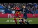 Les cinq derniers matchs PSG-Lens