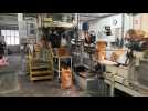 Dienville : l'ensachage de la farine dans le moulin Soufflet