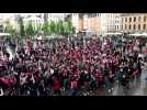 Rassemblement des supporters du Losc grand-place à Lille
