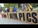 Tokyo: manifestation anti-JO en marge de la compétition test d'athlétisme