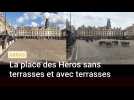 Arras: déconfinement, la place des Héros sans terrasses et avec ses terrasses