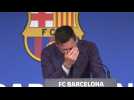Foot: Messi en larmes lors de sa conférence de presse d'adieu au Barça