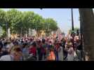 5e samedi de manif anti-pass à Perpignan, les opposants font une halte devant la rédaction de l'Indépendant