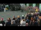 Pologne : cérémonie pour les 77 ans de l'insurrection de Varsovie en présence d'Armin Laschet