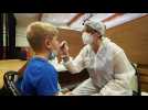 Tests salivaires de dépistage Covid avant la rentrée scolaire à Solesmes
