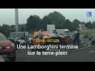 Seclin : une Lamborghini termine sur le terre-plein