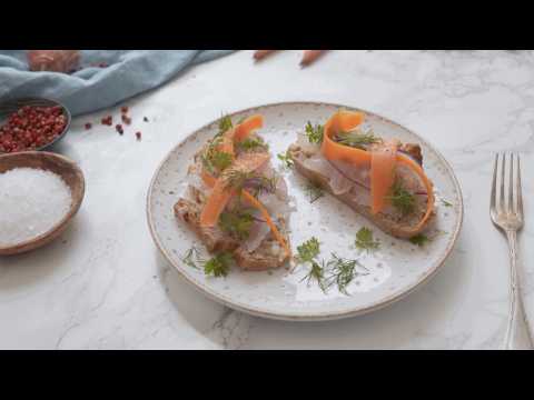 VIDEO : Tartines de poisson blanc en gravlax