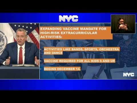New York mayor announces Covid-19 vaccine mandate for private sector