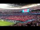 EURO 2021 - l'entrée des équipes et les hymnes demi-finale Angleterre - Danemark au stade de Wembley à Londres le 7 juillet 2021