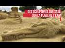 Des sculptures sur sable sur la plage de l'étang d'Isle à Saint-Quentin