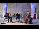 le trio Ludwig en répétition à l'abbaye de Vaucelles