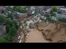 Intempéries en Allemagne: vues aériennes d'un glissement de terrain à Erftstadt-Blessem
