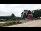 Rumigny : préparations de l'opération de levage des wagons de train accidentés