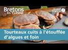 Tourteaux cuits  l'touffe d'algues fraches et foin au barbecue