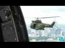 En France, les hélicoptères de l'armée répètent avant le défilé du 14 juillet
