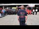 Minute de silence à la caserne des pompiers de Bruxelles en hommages aux victimes des intempéries
