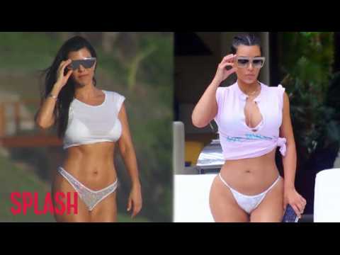 VIDEO : Kim et Kourtney Kardashian se prlassent en bikini au Mexique
