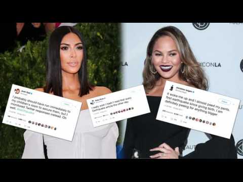 VIDEO : Chrissy Teigen and Kim Kardashian Among Stars Reacting to 3.6 LA Earthquake