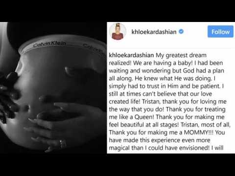 VIDEO : Khloe Kardashian Thanks Tristan Thompson in Pregnancy Announcement