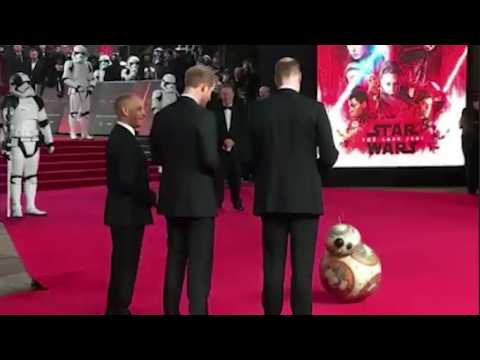 VIDEO : Le salut royal de William et Harry  BB-8 avant la projection de Star Wars VIII