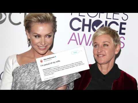 VIDEO : Ellen DeGeneres shows support for Portia de Rossi